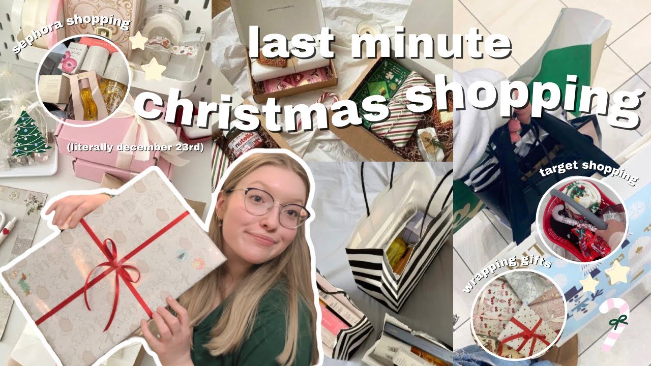 last minute CHRISTMAS SHOPPING at target, sephora and ulta + wrapping gifts vlog ❄️🌟