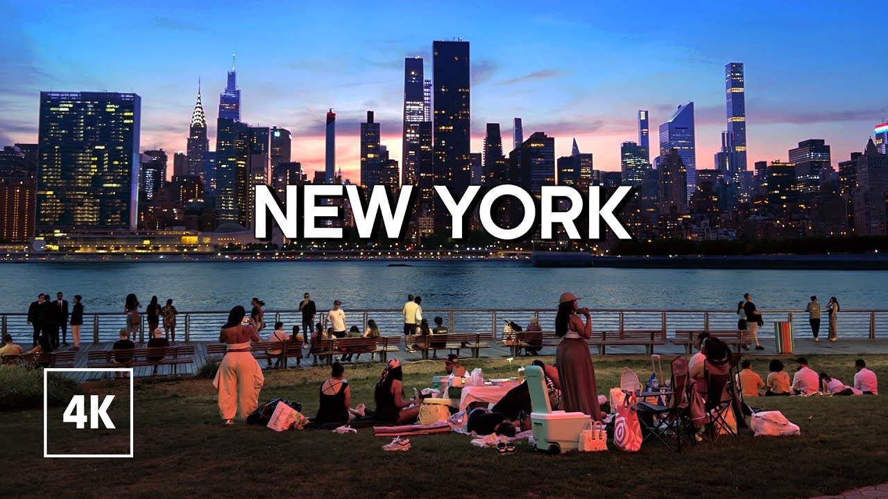 Relaxing Night WALK - New York Walking Tour 4K