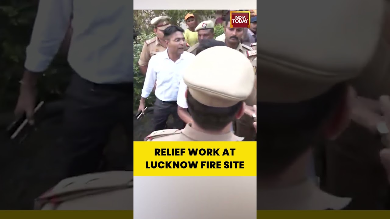 Lucknow Coaching Fire: Brajesh Pathak Monitors Rescue Operation #lucknowfire #lucknownews #fire