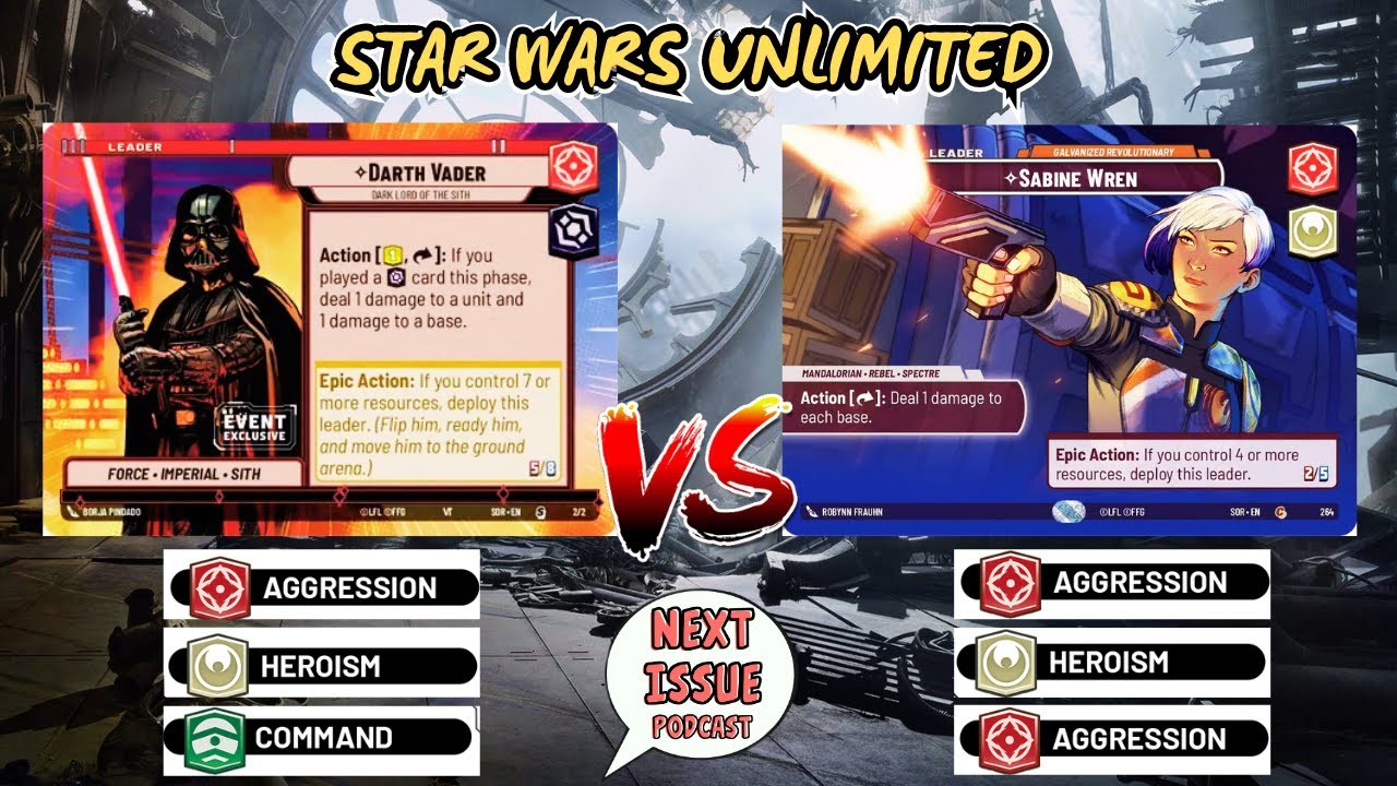 DARTH VADER Command vs SABINE WREN Aggression | Star Wars Unlimited  | FFG | LoneStar Pack Breaks