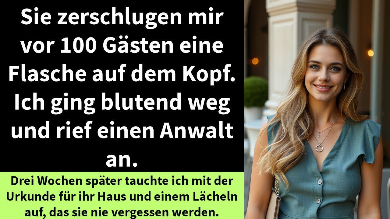 Sie haben mir vor 100 Gästen eine Flasche auf dem Kopf zerschmettert. Ich ging blutend weg und rief