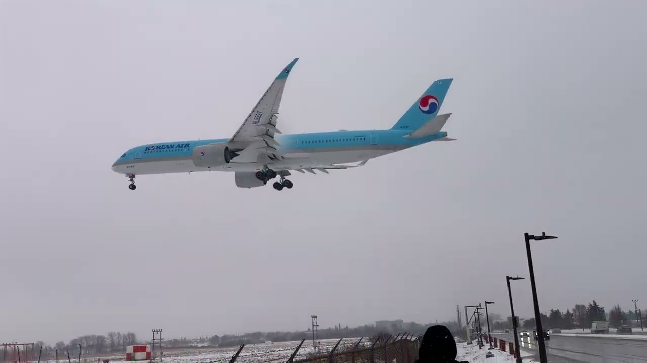Emirates, Korean Air, Air Canada & PIA Landing at YYZ in Snow & Fog | Winter Aviation Compilation