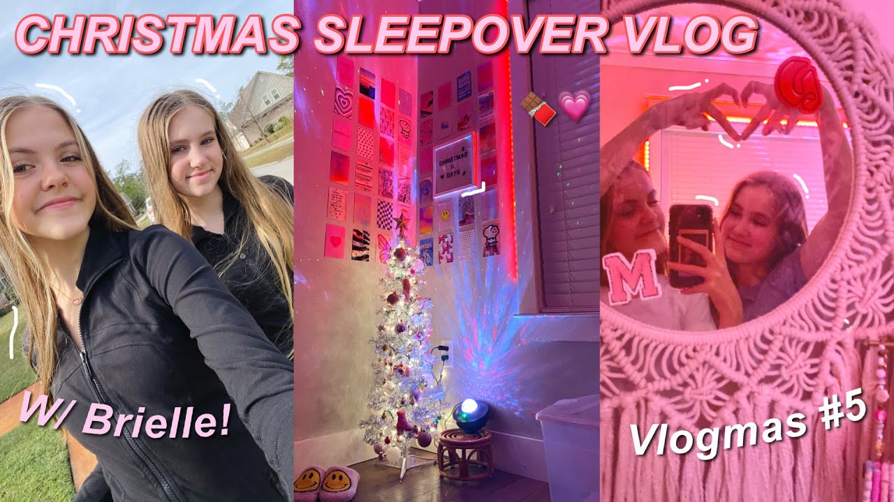 Christmas sleepover vlog w/ Brielle! gift exchange, hot coco, and more 💝✨☕️ // Vlogmas #5