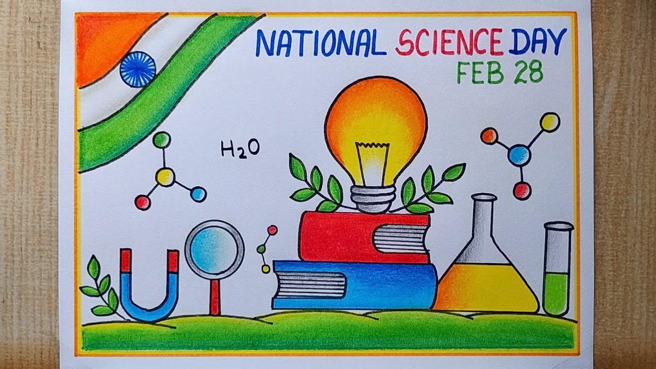 National Science Day Poster Drawing easy,28 Feb | How to draw National Science Day drawing