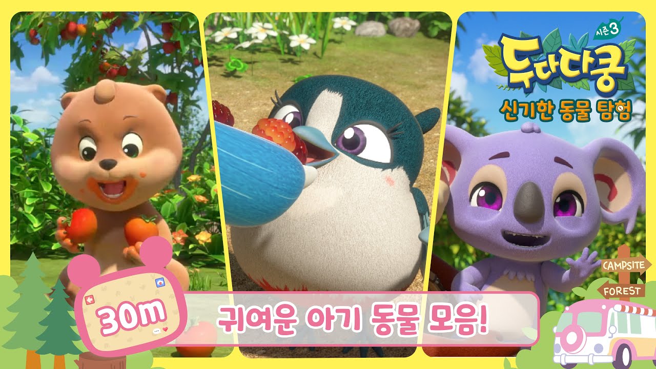 두다다쿵 30분스페셜 | 귀여운 아기 동물들 모음 | 시즌3 8,10,20 화 | 애니메이션 연속보기 | Duda&Dada