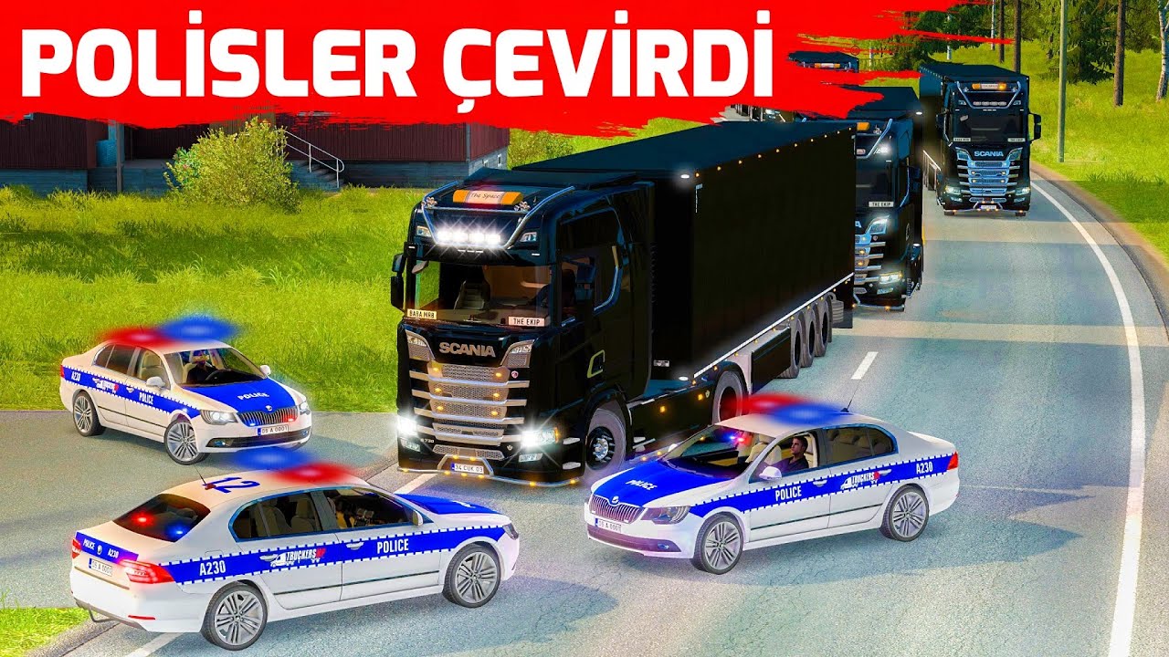 ÇEVİRMEYE YAKALANDIK !!  KORUMALI KONVOY // ETS 2 MP