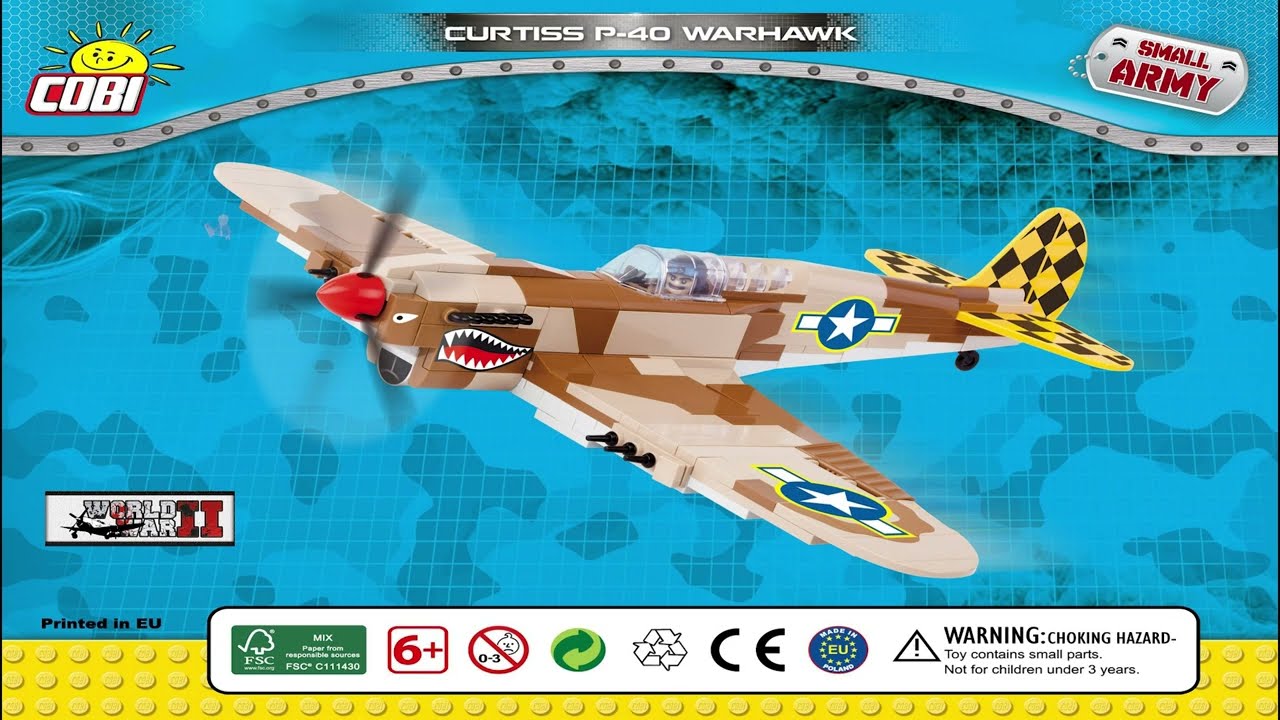 Cobi Instructions | Small Army / WW2 | 5519 | Curtiss P-40 Warhawk - American Fighter