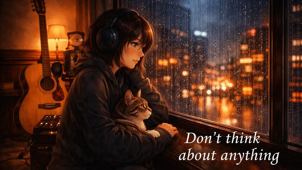 Still on your phone?Let this play while you fall asleep 🌙 (Real Guitar, Rain, 8 Hours)
