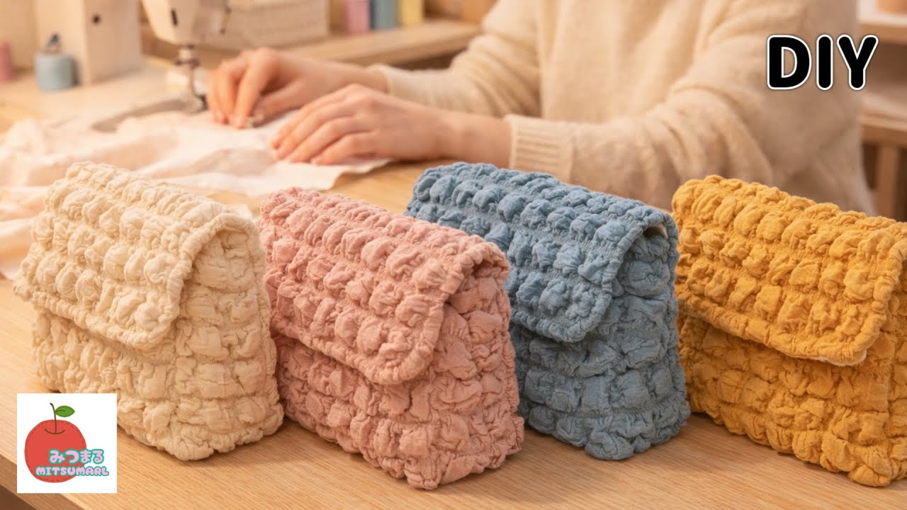 え、これ１００均！？楽しくて止まらないふわふわポーチ作り♡easy diy簡単ハンドメイド！