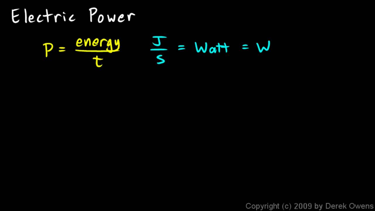 Physics 13.3.1a - Electric Power