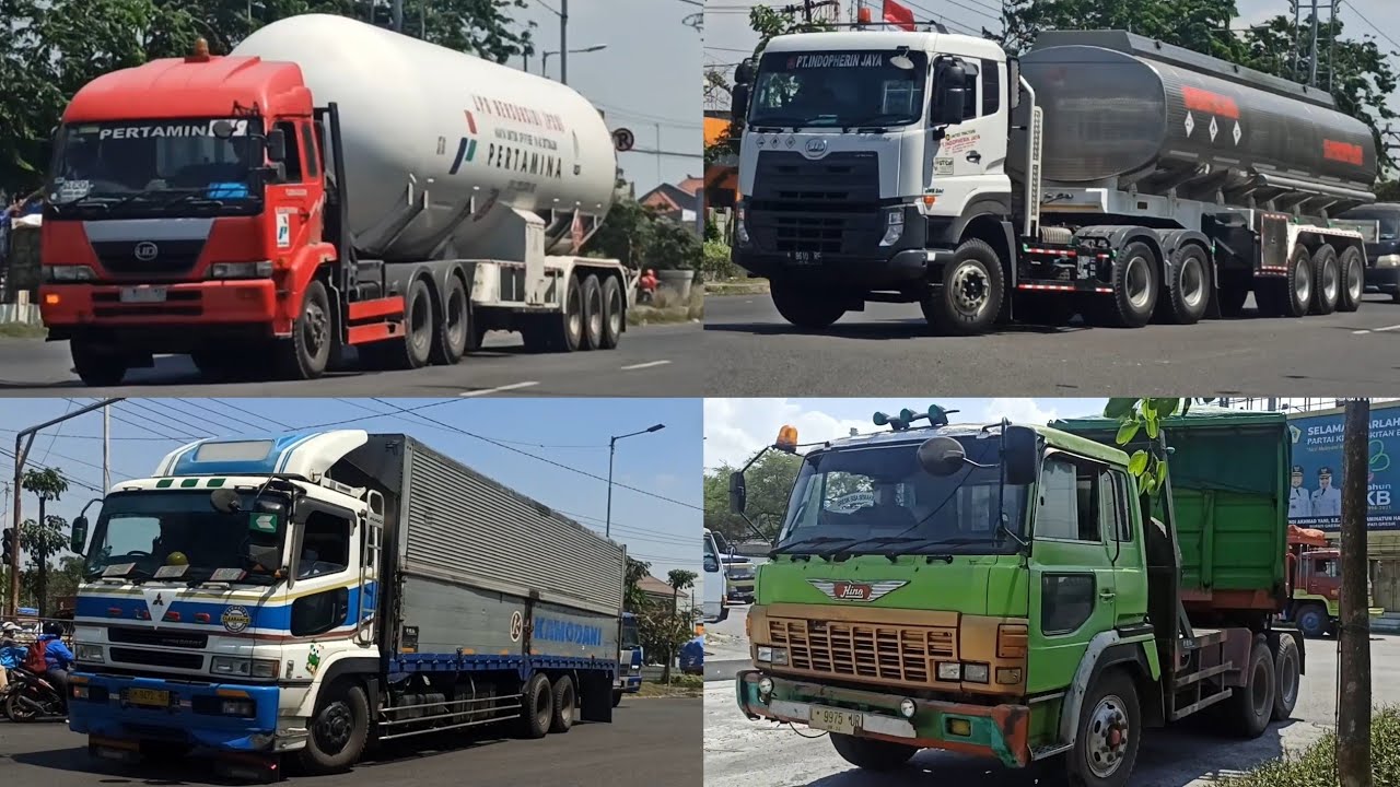 Hunting di Pertigaan Tol Manyar Gresik &bull; Spotting Truck UD Nissan Diesel, Hino, Mitsubishi, UD Truck