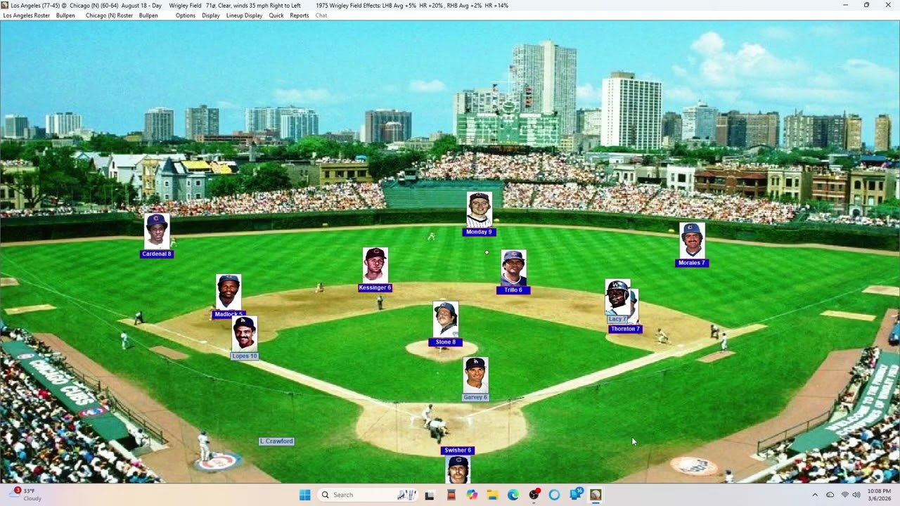 Action PC Baseball 8-18-75 Los Angeles at Chicago C