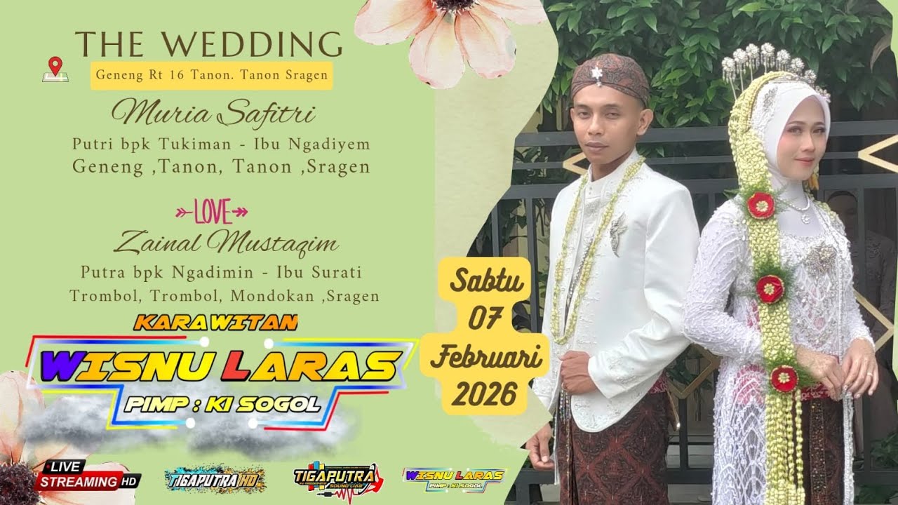 LIVE Wedding MURIA 💖 ZAINAL // Karawitan WISNU LARAS  // TIGA PUTRA AUDIO // TIGA PUTRA HD