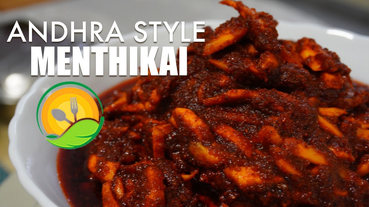 ANDHRA STYLE MENTHIKAI/MENTHIKAAYA/RAW MANGO PICKLE WITH ROASTED FENUGREEK/KACHA AAM METHI KA ACHAR