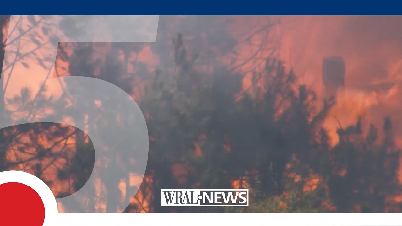 Sky 5 flies over large fire in Zebulon
