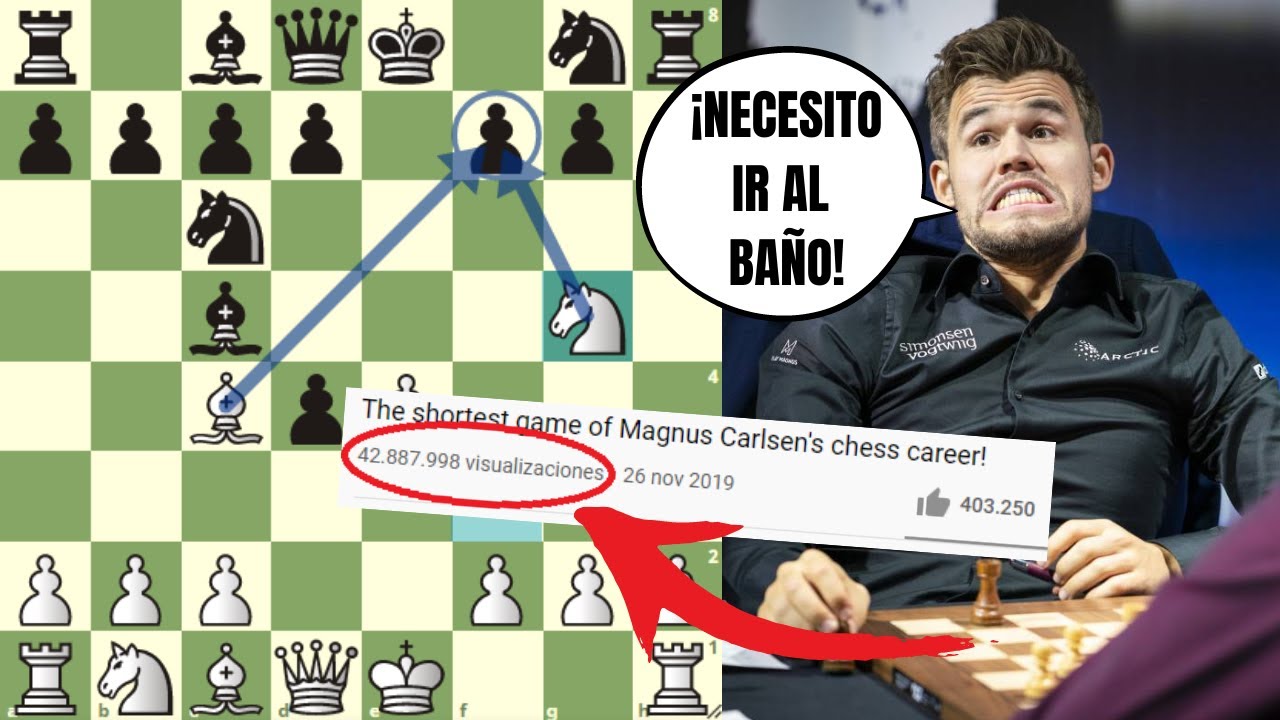 ⚡️ LA PARTIDA M&Aacute;S CORTA Y VISTA DE MAGNUS (&iexcl;42 millones de reproducciones!): Carlsen vs Vidit (2019)