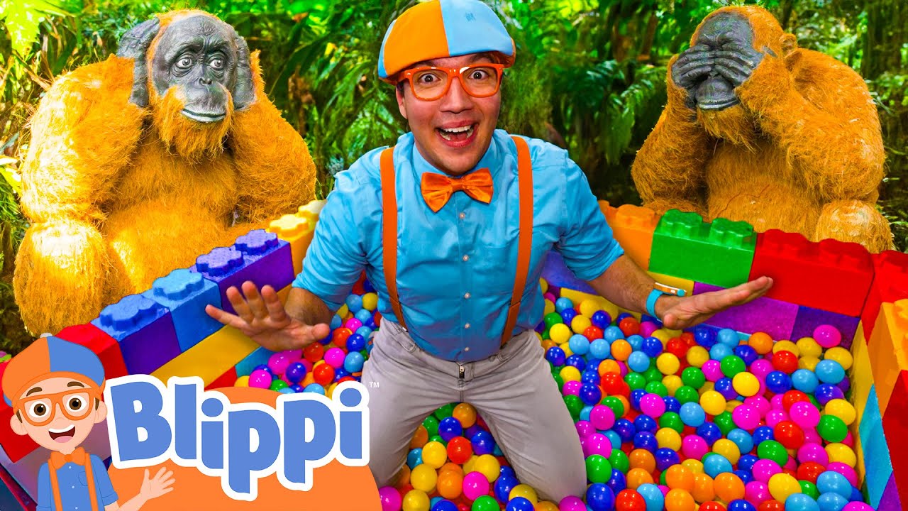 Blippi Plays Jungle Ball Pit Eye Spy | Blippi and Meekah Best Friend Adventures | Educational Videos