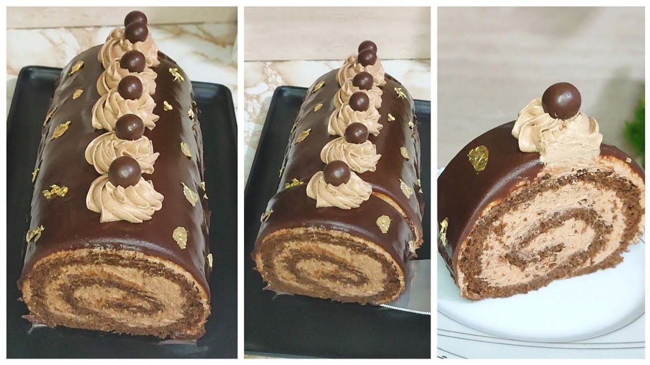 Шоколадный рулет 🍫 с удачным генуэзским и простым в приготовлении кремом