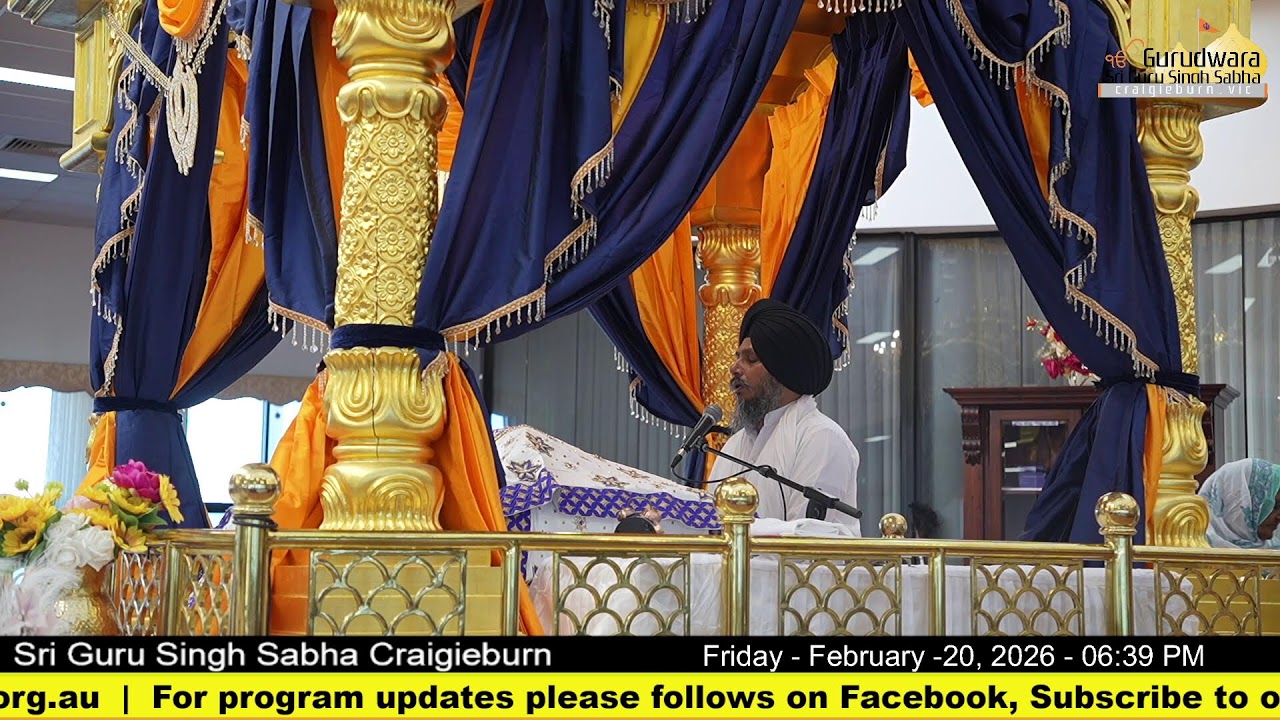Live from Gurdwara Sri Guru Singh Sabha Craigieburn (Australia)