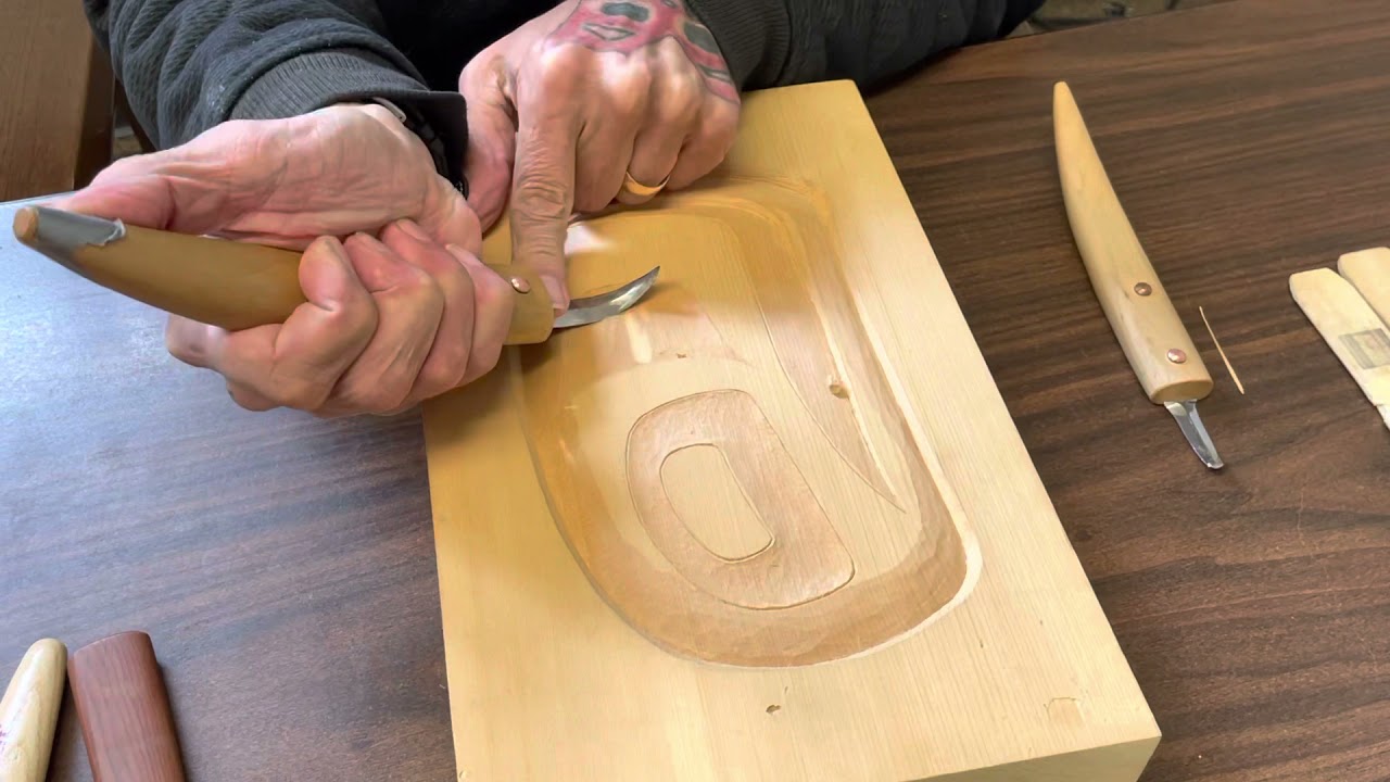 Robert Hoffmann (Tlingit) At Work - Demonstrates Carving Tools