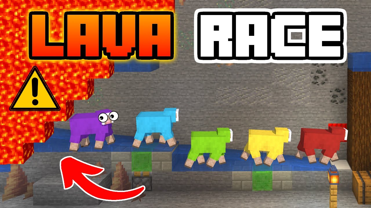 Escape the Lava Sheep Race! (Survival Marble Race in Minecraft)