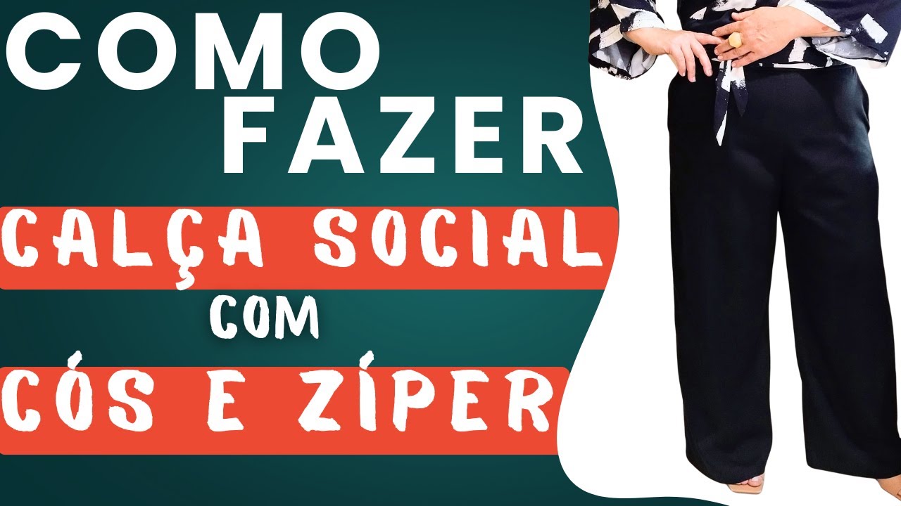 APRENDENDO COSTURAR CAL&Ccedil;A SOCIAL COM BOLSO C&Oacute;S E Z&Iacute;PER DE UMA FORMA QUE VOC&Ecirc; NUNCA VIU VEM APRENDER.
