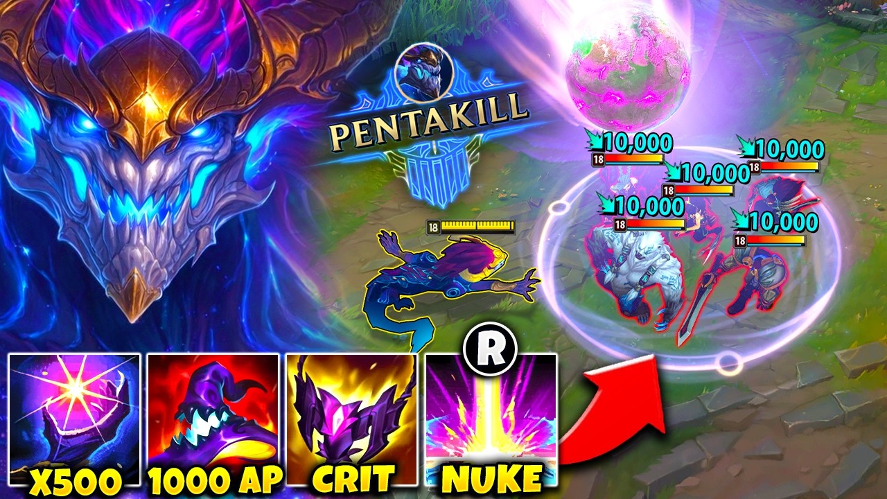 Aurelion Sol but I drop a tactical nuke on the enemy team (INSTANT PENTAKILL)