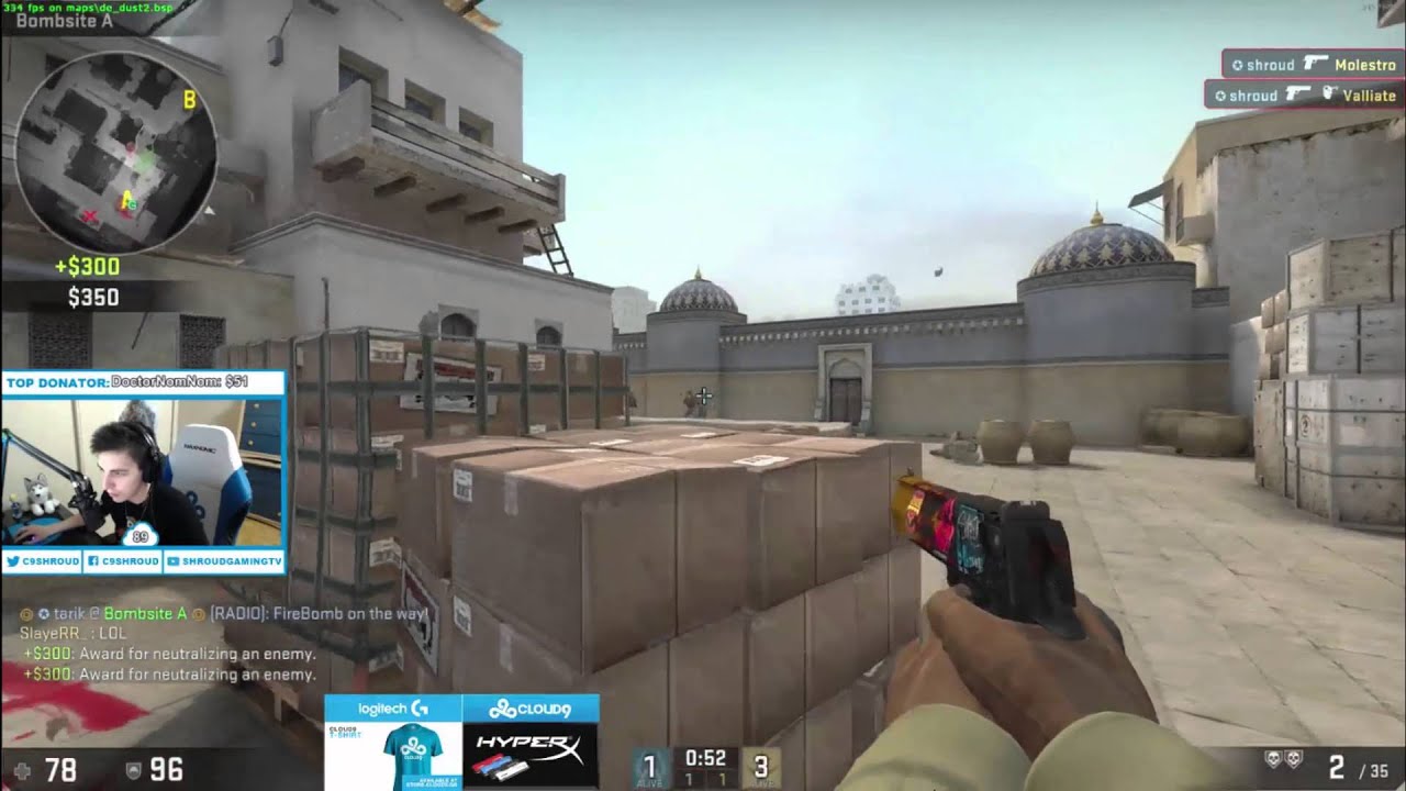 CS:GO - Shroud Amazing DEAGLE ACE On Stream [ESEA]