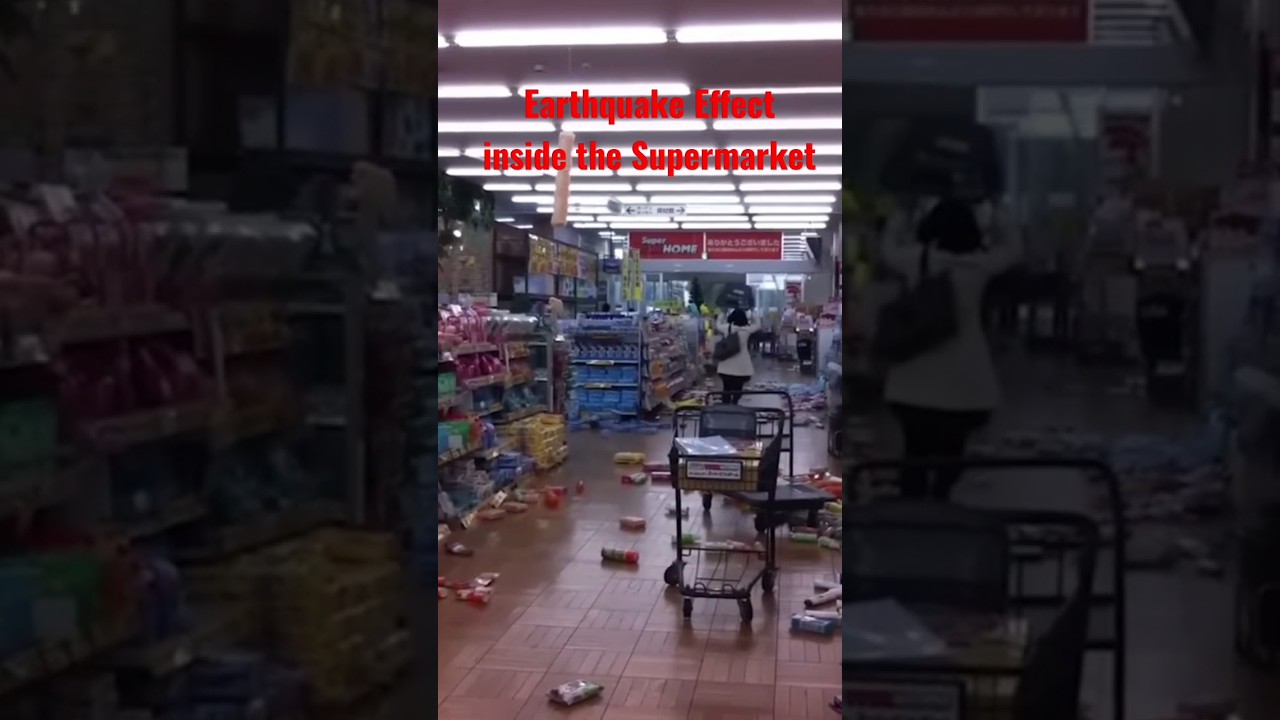 Earthquake Effect inside the Supermarket ...Scary! #earthquake #earthquakedamage #shortsfeed #short