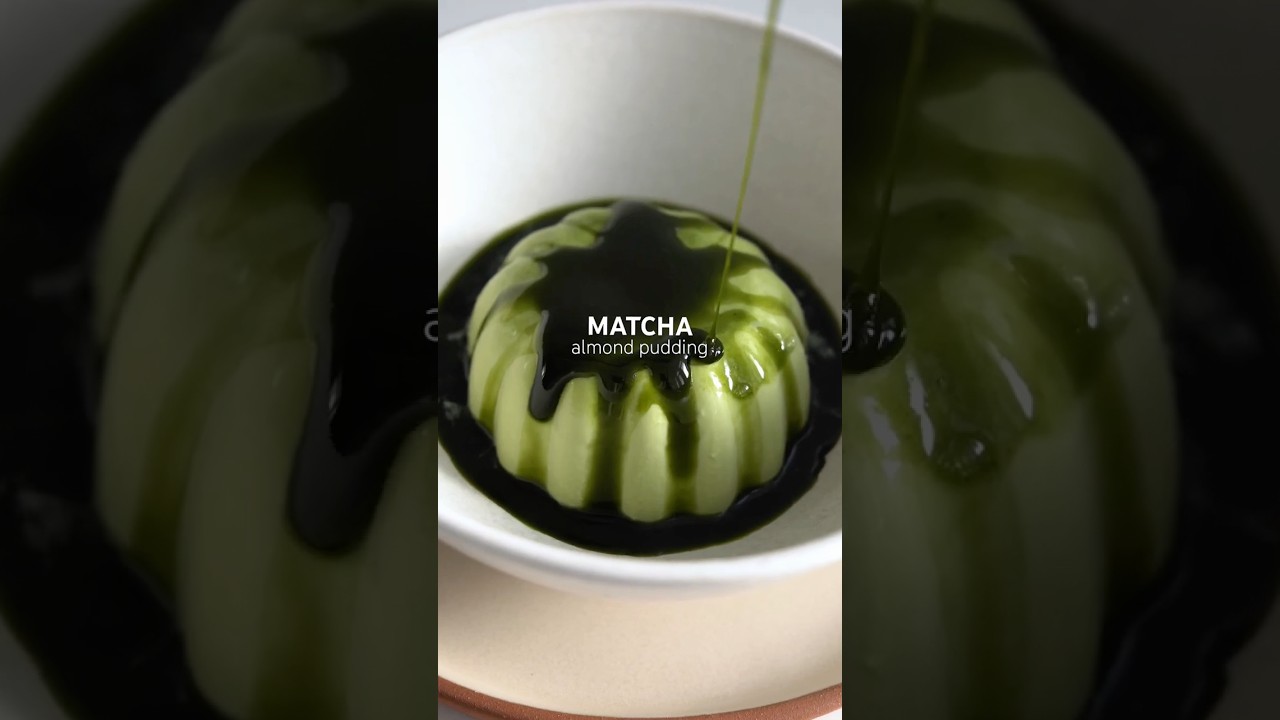 Matcha Almond Pudding