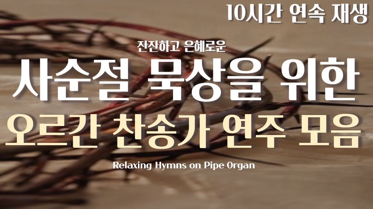 [10Hours] 사순절 묵상을 위한 잔잔한 오르간 연주 모음 l 중간광고x