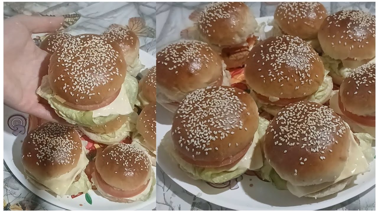 ميني برغر بخبز خفيف ريشة 😋أخف من القطن واحسن من لي يتباع في المحلات 👌
