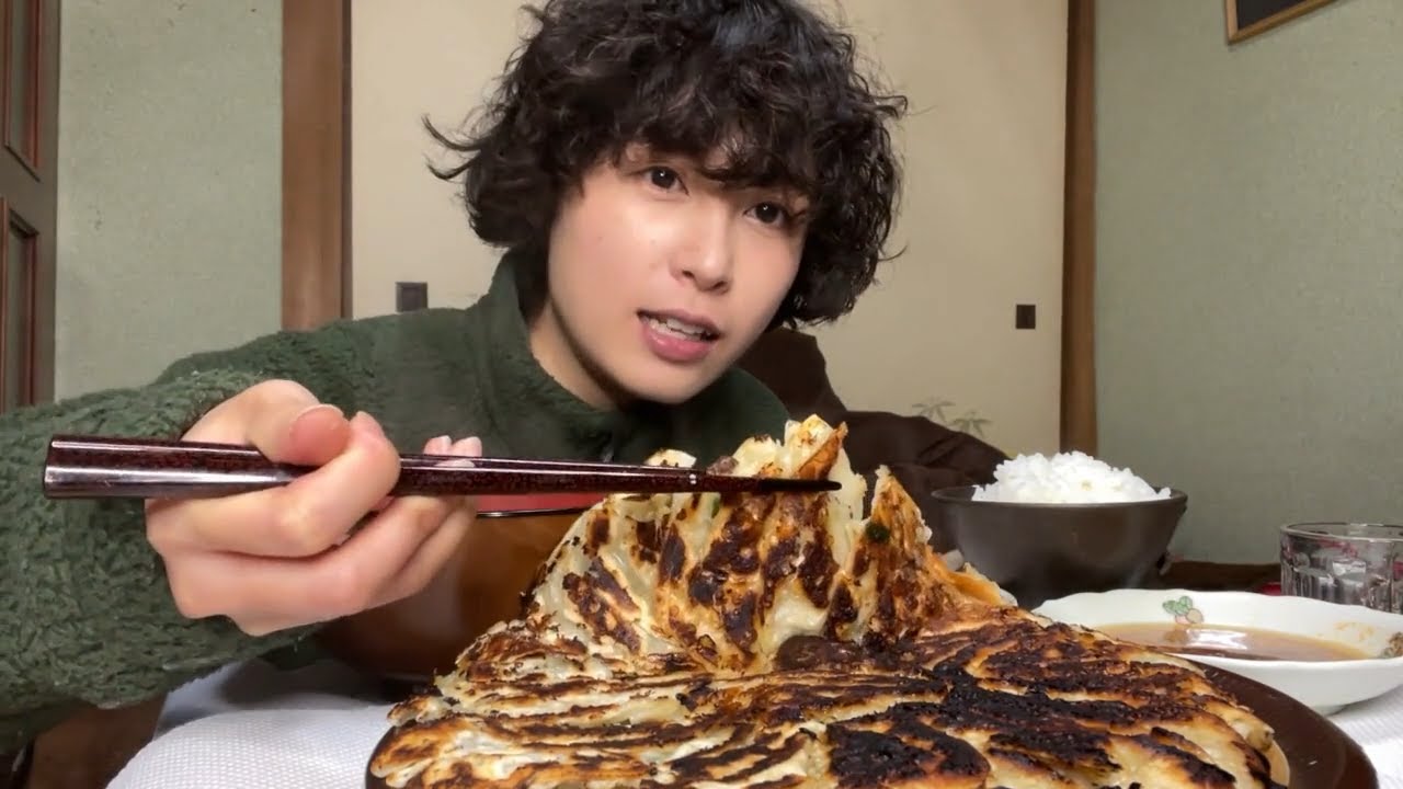高菜餃子×白米＝幸せ舞い込む