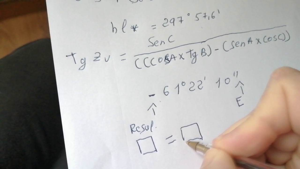 Calcular el ACIMUT verdadero y la Altura estimada de un astro