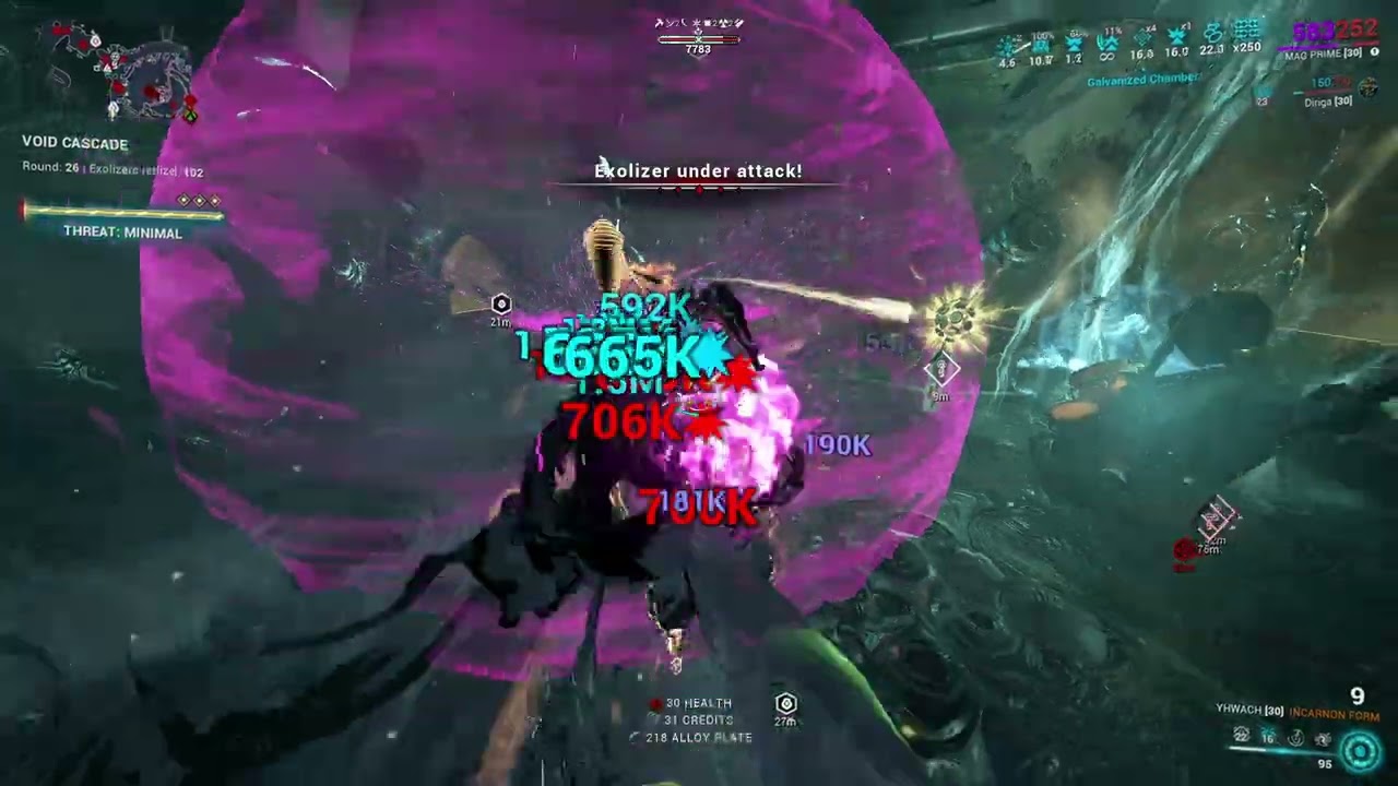 Warframe | Mag vs lvl 9999 | Solo | Void Cascade SP Level Cap |