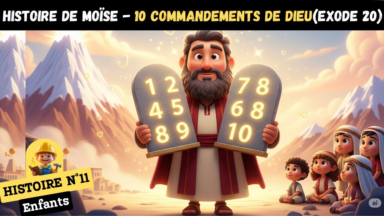 👉 LES DIX COMMANDEMENTS DE DIEU POUR ENFANTS I Dieu Parle à Moïse🧒 ! #dieuestamour  #moise