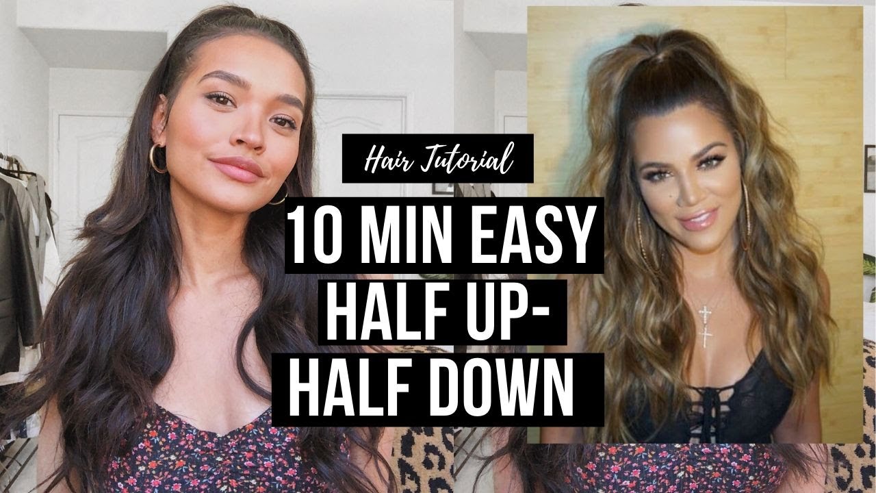 10 MIN. HALF UP- HALF DOWN HAIR! KHLOE KARDASHIAN INSPIRED || NICOLE ELISE