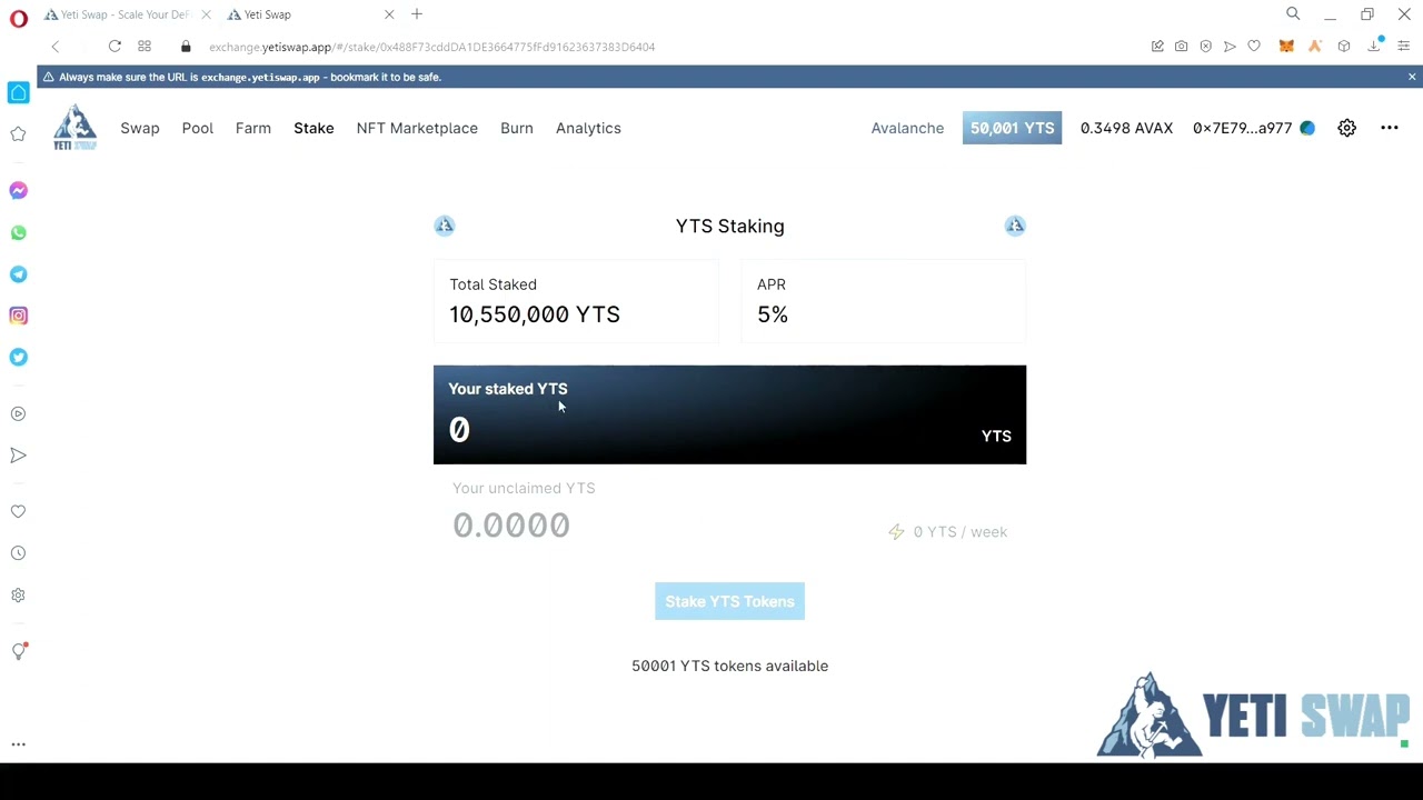 How to stake YTS and start earning rewards