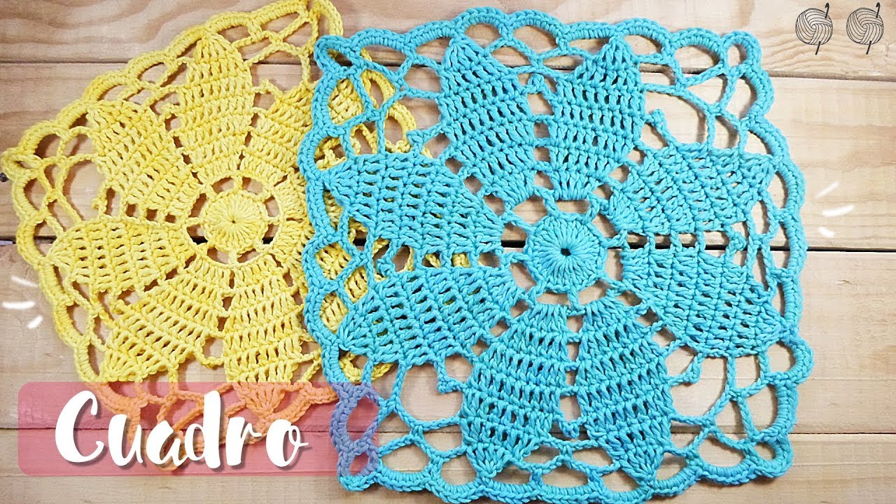 Cuadro floral grande tejido a crochet