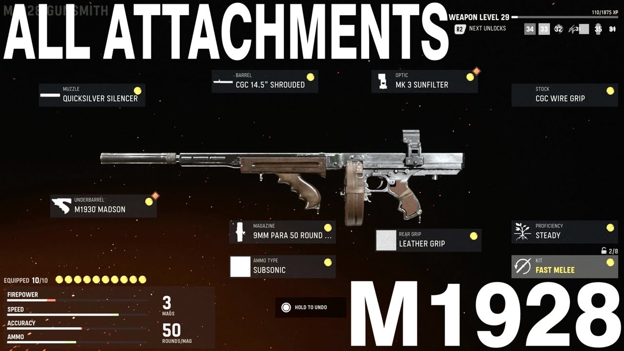 All M1928 attachments on the Vanguard BETA | Call of Duty Vanguard Beta (PS5)