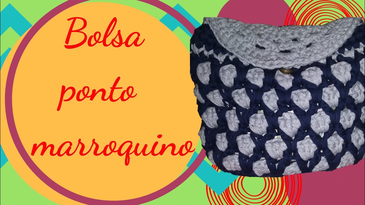 Bolsa crochê fio de malha /ponto marroquino