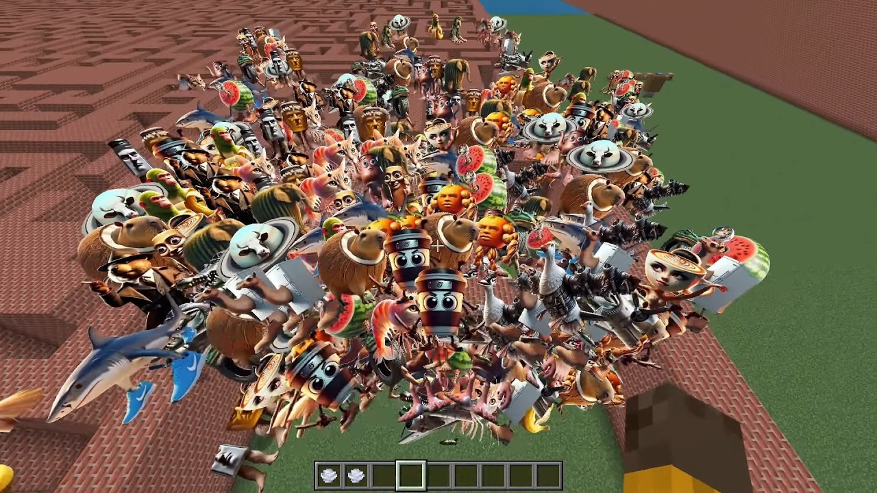 Too Much ALL Cursed Brainrot Nextbot in GMOD MAZE Minecraft PE MOD