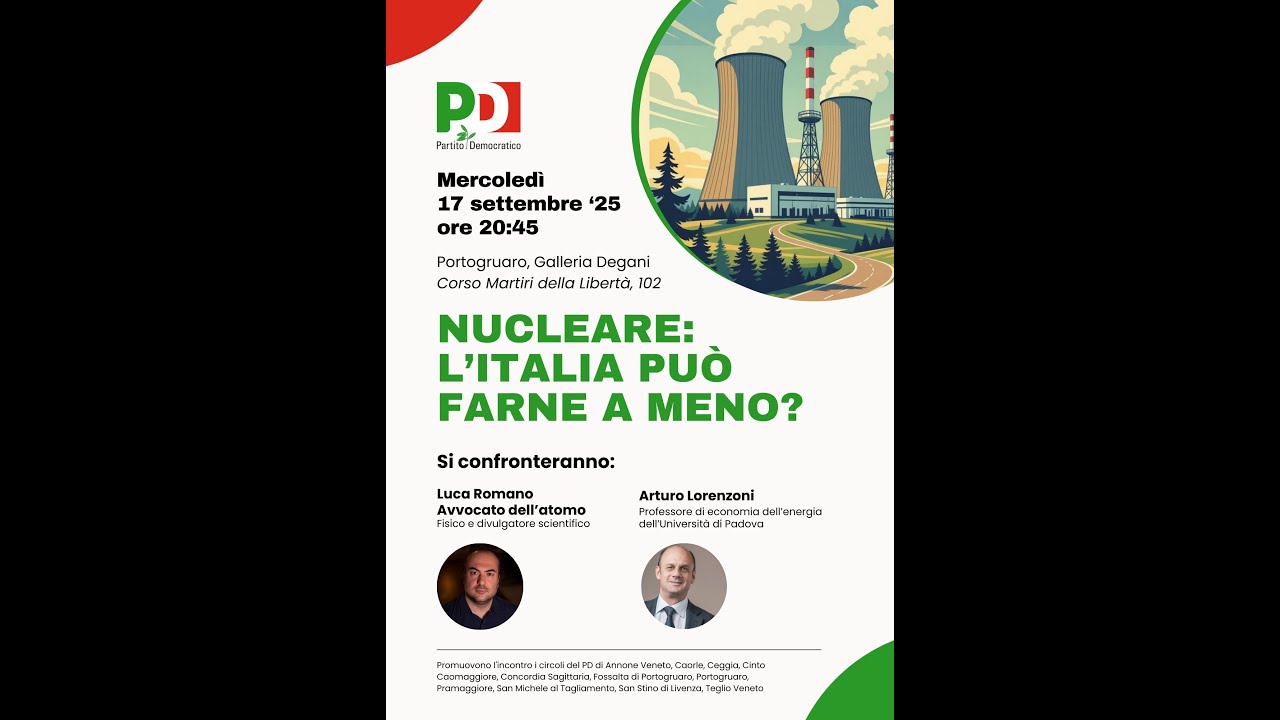 Nucleare: l'Italia può farne a meno? Dibattito pubblico tra l'Avvocato dell'Atomo e Arturo Lorenzoni