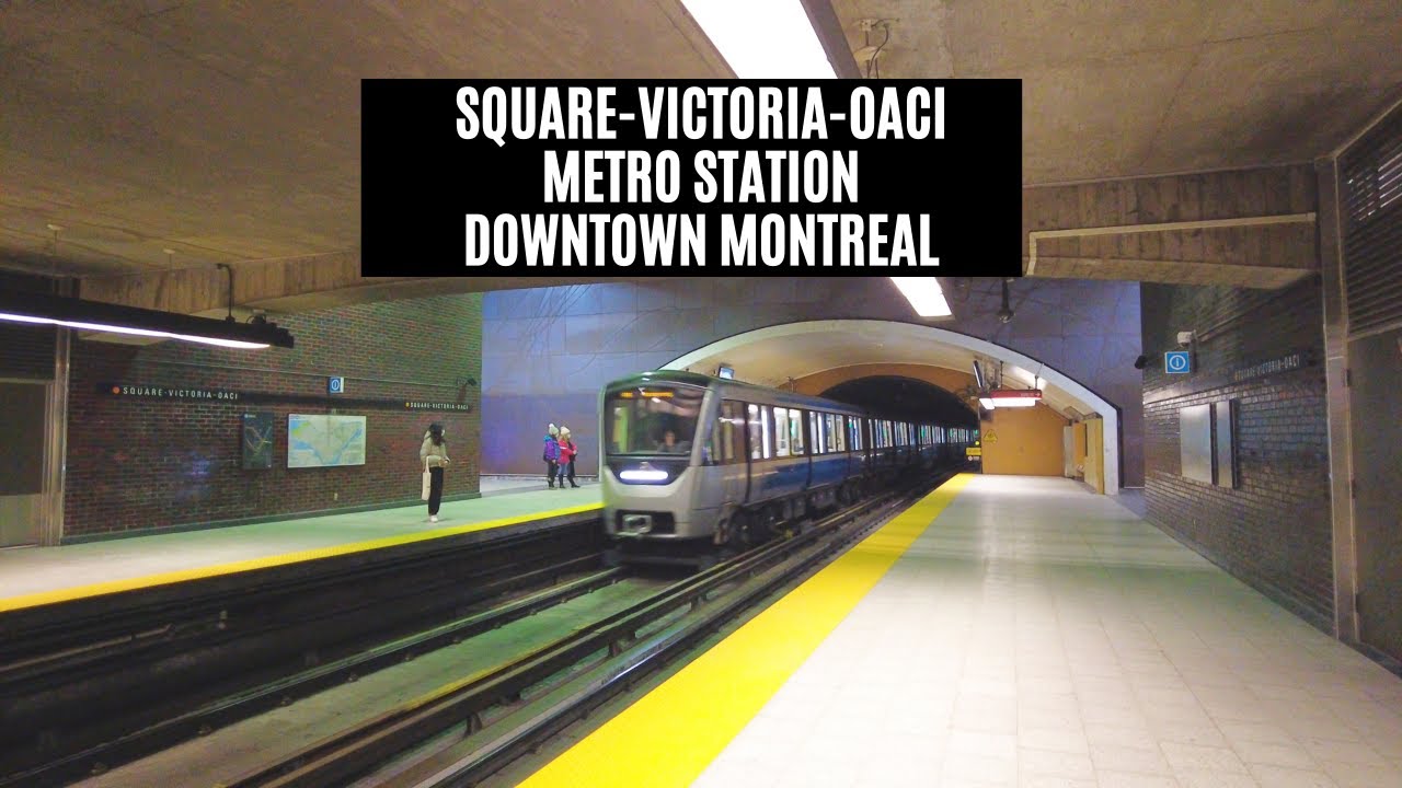 Downtown Montreal Metro Station Square-Victoria-OACI (Orange Line)