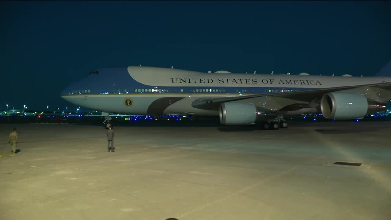 President Donald Trump arrives in West Palm Beach (March 14, 2025)