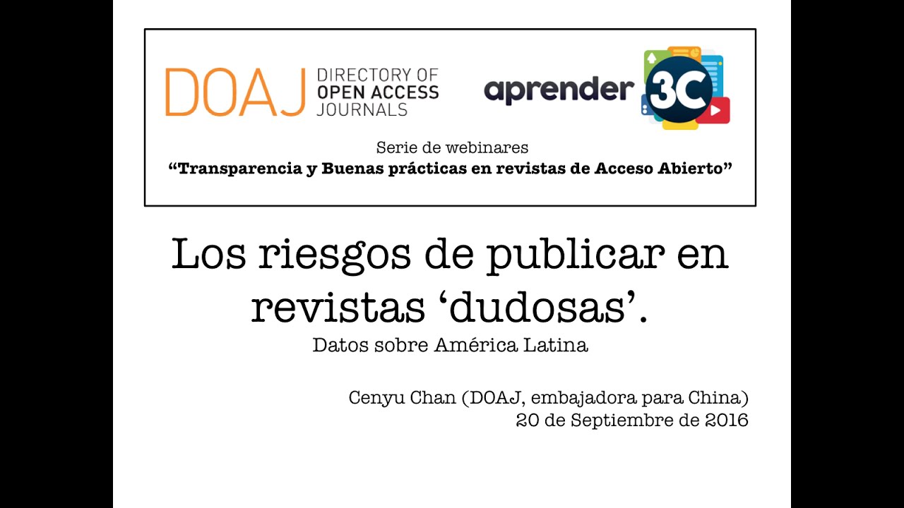 #Aprender3C - Los riesgos de publicar en revistas ‘dudosas’. Datos sobre América Latina