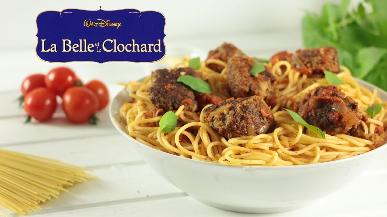 RECETTE SPAGHETTI BOULETTE LA BELLE ET LE CLOCHARD DISNEY