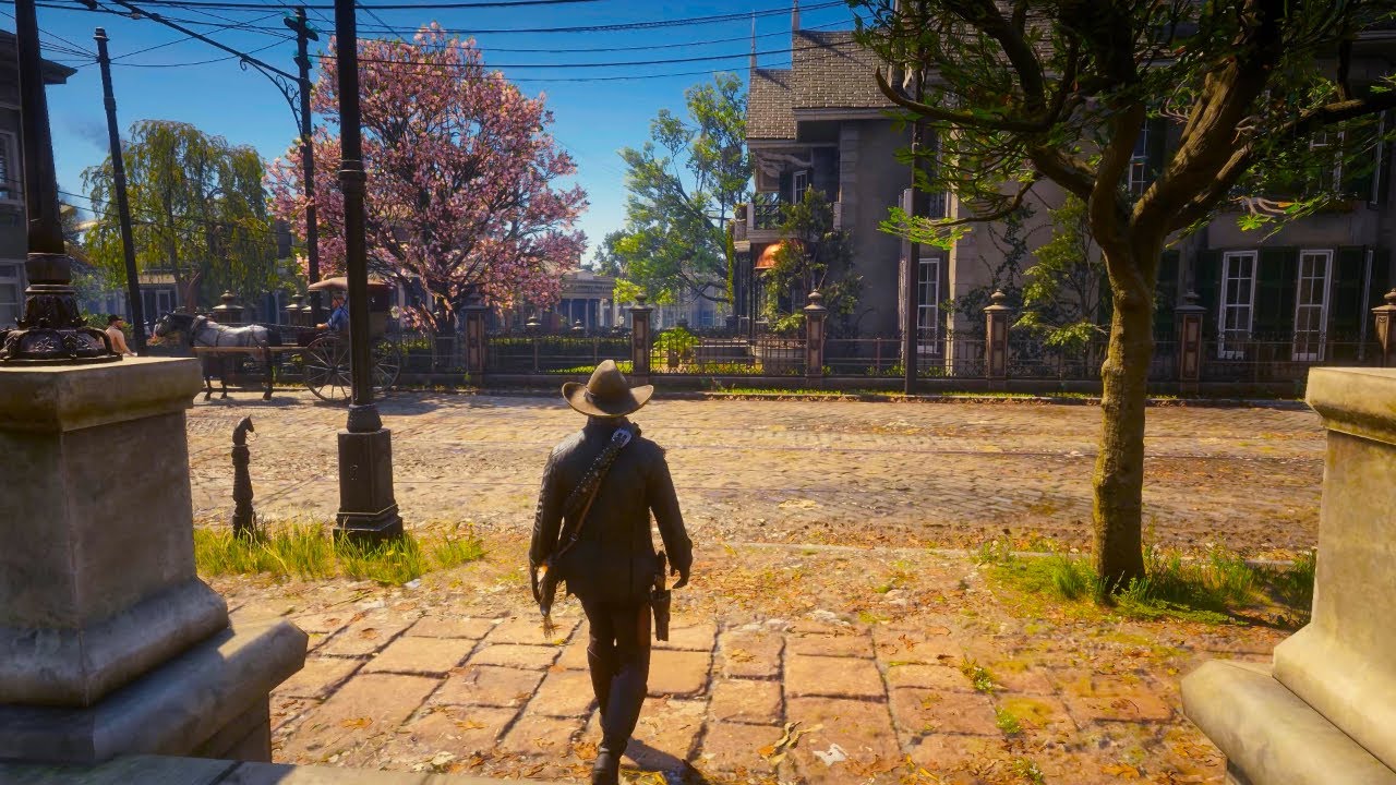 4K Relaxing Walking Tour in a HOT Summer day in Saint Denis RDR2