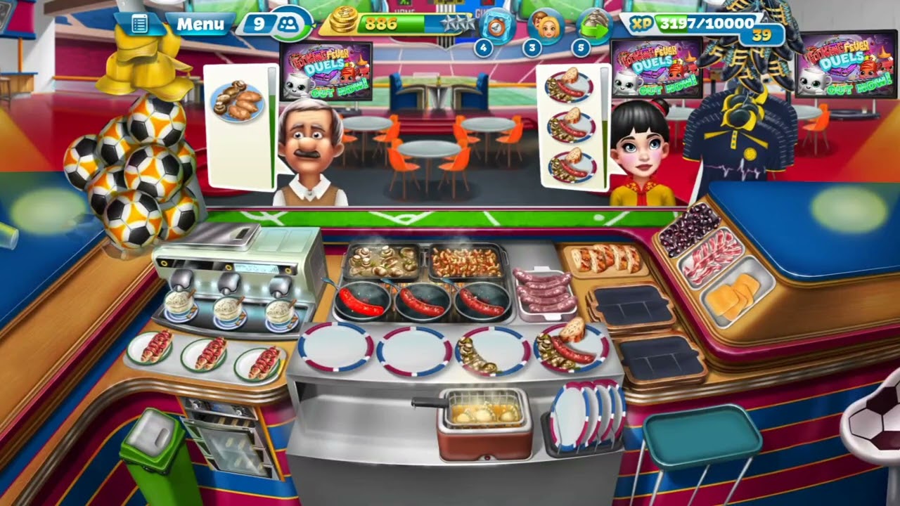3 stars in level 27 | Cooking Fever's Sports Bar 