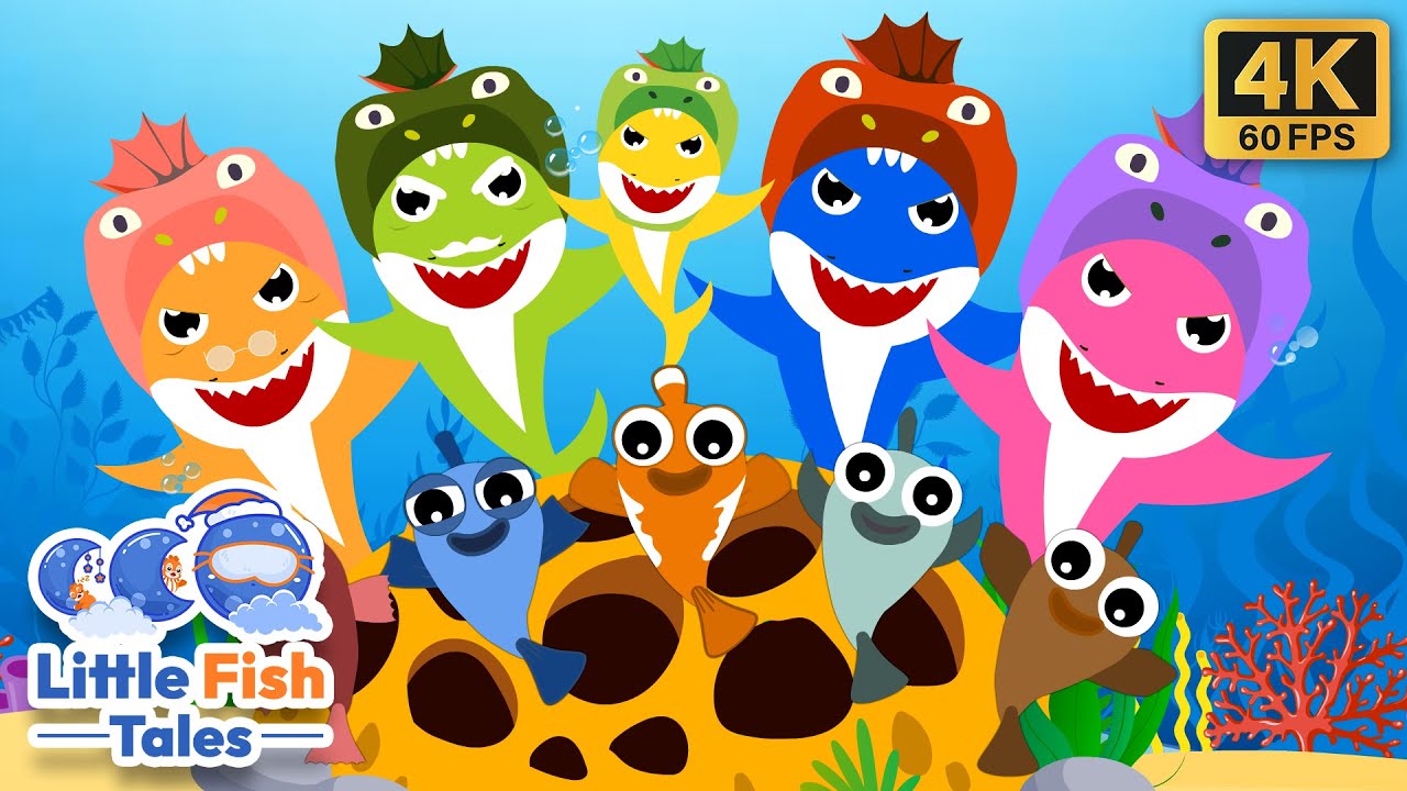 Baby Shark Wearing a Dinosaur Costume! | Nursery Rhyme | Little Fish Tales | #fish